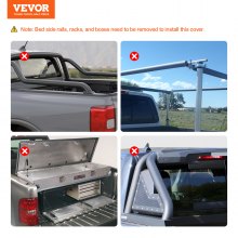 VEVOR Truck Bed Cover Roll Up Truck Bed Cover Compatibel met 2002-2018 Dodge Ram 1500, 2003-2024 2500 3500, 2019-2024 Classic, voor 6.4x5.5ft Truck Bed, Zacht PVC Materiaal