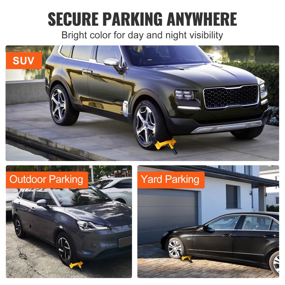 VEVOR Wheel Lock, 2 Packs Universal Wheel Clamp Lock, Adjustable Anti Theft Trailer Lock Wheel Clamp, Heavy-duty Steel Tire Lock for ATV RV SUV Car Golf Cart Boats Motorcycles, with 6 Keys