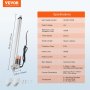 VEVOR Linear Actuator 12V, 18 Inch High Load 330lbs/1500N Linear Actuator, 0.19"/s Linear Motion Actuator with Mounting Bracket and IP54 Protection