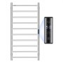 VEVOR 10 Bars Towel Warmer Rack Wall Mounted Heated Towel Rack Bathroom Silver