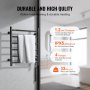 VEVOR 6 Bars Towel Warmer Rack, Wall Mounted Heated Towel Rack for Bathroom, IPX5 Waterpoof Towel Heater Rack with Timer & LED Display Screen, 5 Levels Adjustable Temperature Towel Heater, Black