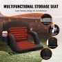 VEVOR heated stadium seat with multifunctional storage, iron hooks, hidden side pockets, and back pouch.