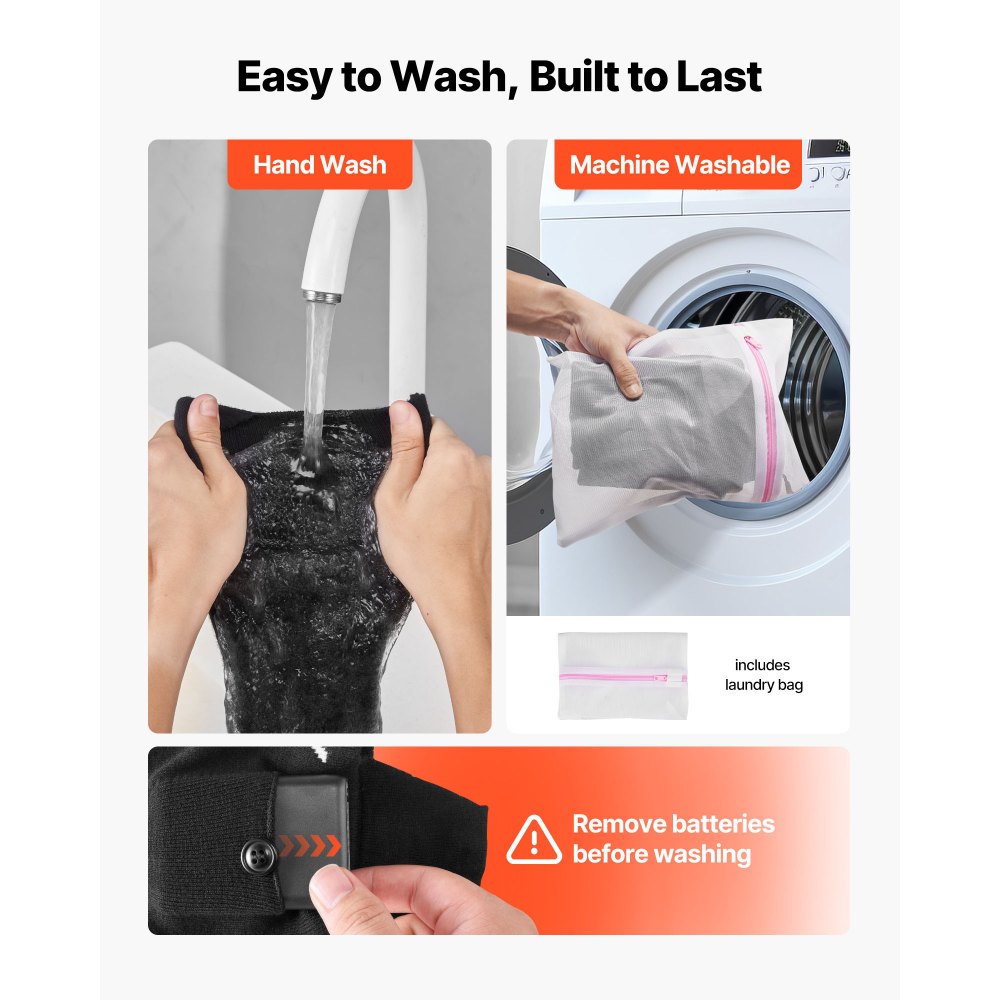 VEVOR Verwarmde Sokken Unisex, 5000 mAh Batterijgevoed, Oplaadbare Verwarmde Sokken met 4 Warmtestanden, Voetwarmers voor Vissen, Kamperen, Hiken, Skiën, Buitenwerk, Winter