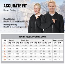 VEVOR Heated Hoodie with Zipper Heating Jacket USB Heated Unisex S