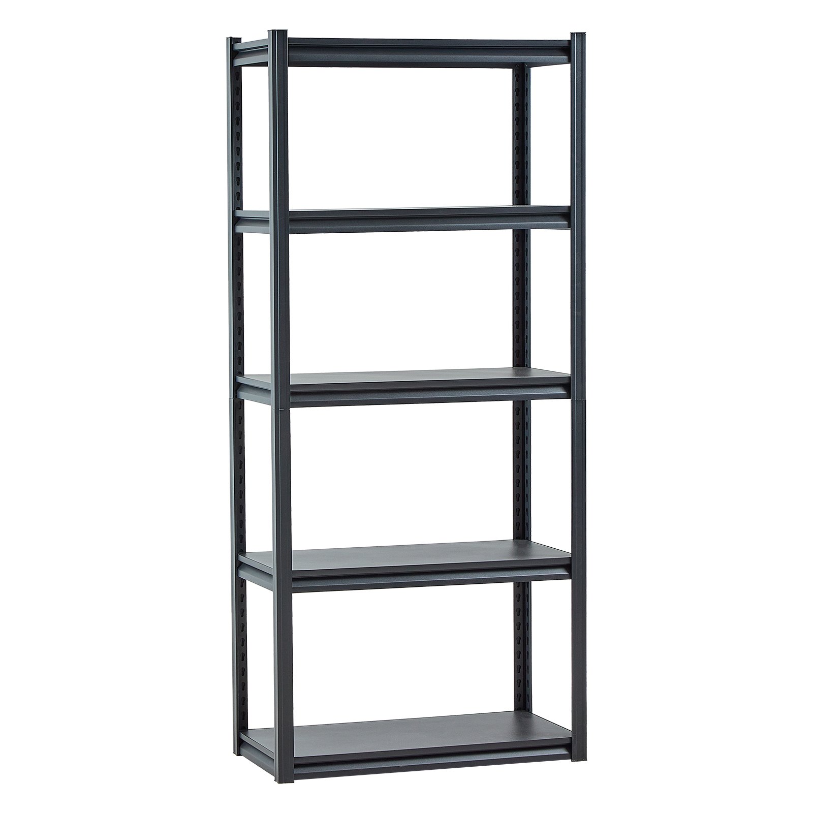 VEVOR Opslagrek, 907 kg, boutloze stelling, kelderstelling, robuuste verstelbare metalen zware stelling, 5 niveaus, 406,4 x 812,8 x 1828,8 mm, werkplaatsstelling, voor keuken, werkplaats, kelder, magazijn, zwart
