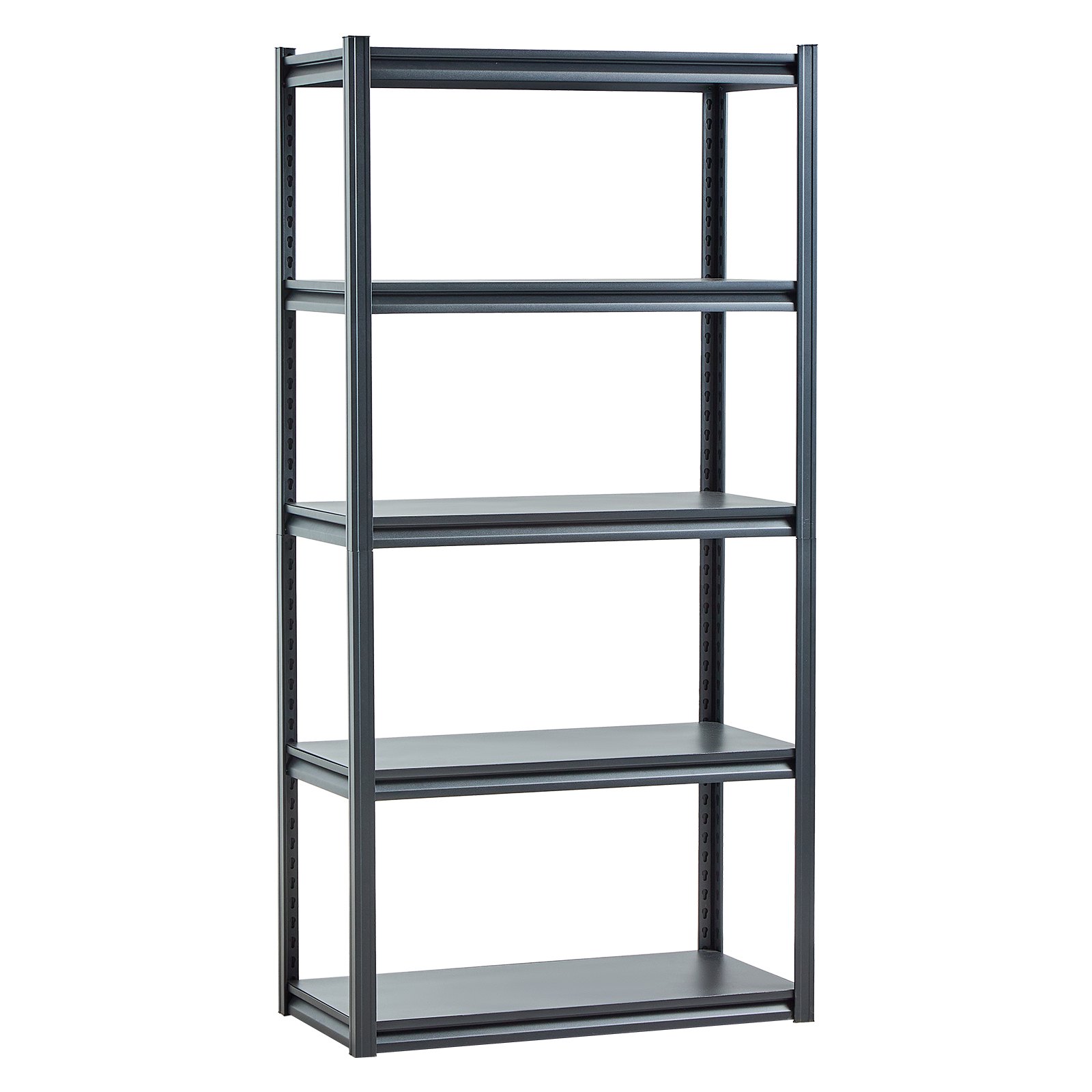 VEVOR Opslagrek, 907 kg, boutloze stelling, kelderstelling, zware verstelbare metalen garagestelling, 5 niveaus, 457,2 x 914,4 x 1828,8 mm, stelling voor keuken, werkplaats, kelder, magazijn, zwart