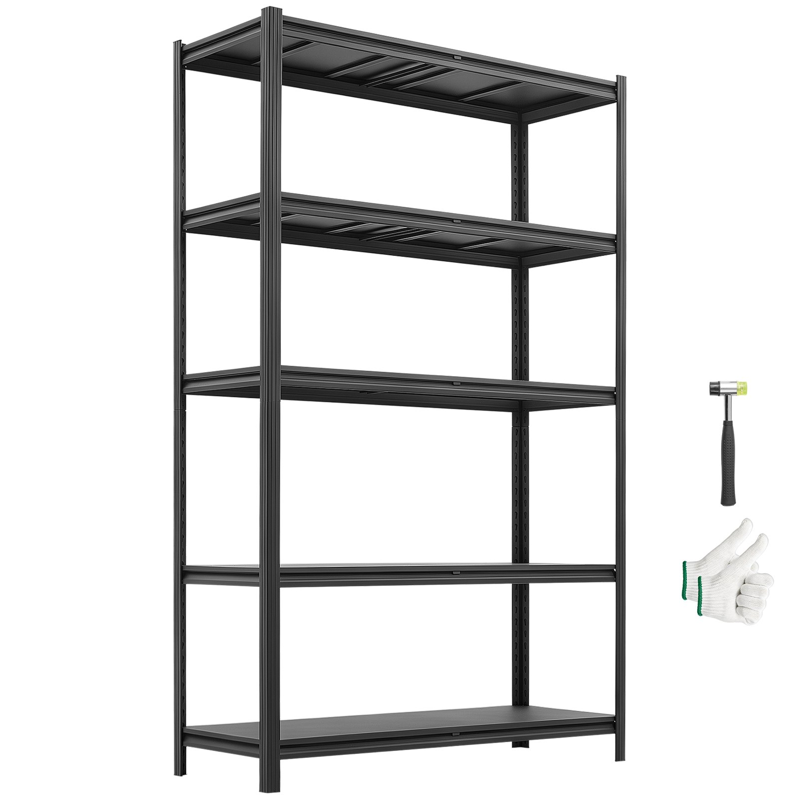 VEVOR zwaar uitgevoerde opbergkast 1230x465x1962mm, draagvermogen 1360,8kg, stalen frame en 5 verstelbare planken, modulaire opbergkast te gebruiken als werkbank, flexibele metalen opbergkast voor kelder, garage of werkplaats