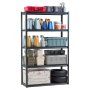 VEVOR Storage Shelves, 3000 lbs, 5 Tier Garage Storage Shelving, 18" D x 48" W x 78" H Adjustable Metal Shelves for Garage Shelves Utility Rack Shelf, Ideal for Kitchen, Warehouse, Basement, Black