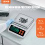 VEVOR Industriële telweegschaal, 10 kg x 0,1 g, digitale weegschaal voor onderdelen en munten, eenheden g/kg/lb/oz/ct, elektronische precisieweegschaal, inventarisweegschaal, keukenweegschaal voor sieraden met LED-scherm