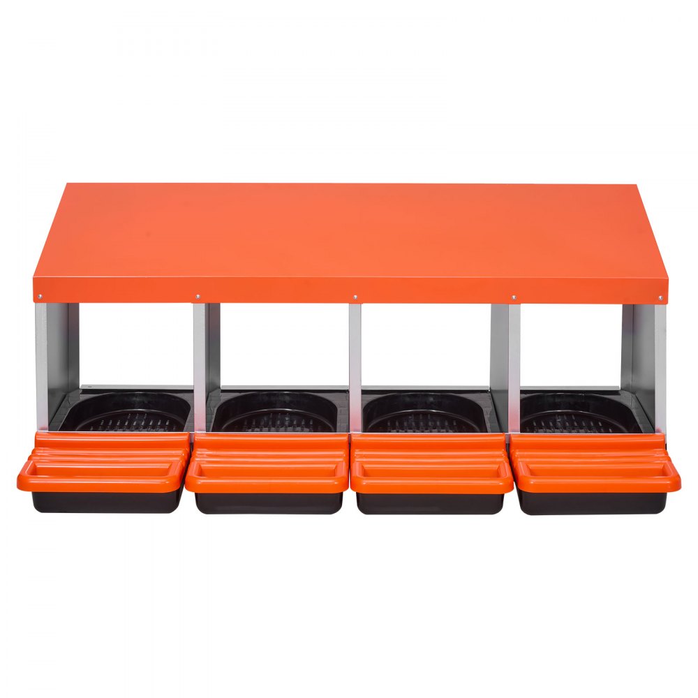 VEVOR Legnest 1060x525x475 mm, 4 compartimenten, metalen kippennest met beschermende lekbakken en ventilatiegaten, pluimveenest, verrijdbaar nest, ideaal voor hennen, eenden, kippen en ander pluimvee.