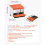 VEVOR Legnest 535x525x475 mm, 2 compartimenten, metalen kippennest met opvangbak en ventilatiegaten, pluimveenest, verrijdbaar nest, ideaal voor hennen, eenden, kippen en ander pluimvee, oranje