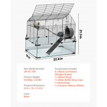 VEVOR Kooi Hamsterkooi Muizenkooi Rattenkooi Knaagdierenhok Omhulsel 58x38x54cm
