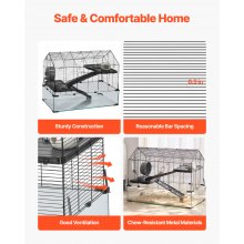 VEVOR Kooi Hamsterkooi Muizenkooi Rattenkooi Knaagdierenhok Omhulsel 75x44x61cm