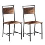 VEVOR Dining Chairs Set of 2, Wooden Table Chairs with Metal Frame and Backrest, Easy to Assemble Leather Side Chair, Modern Farmhouse Walnut Chair for Kitchen Living Room, Rustic Brown and Black