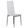 VEVOR Moderne eetkamerstoel (4 stuks) Elegante gestoffeerde leren stoel (draagvermogen 136 kg) voor eettafels, ruimtebesparende keukentafelstoel met dikke kussens en metalen poten, witte cafetariastoel