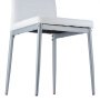VEVOR Moderne eetkamerstoel (4 stuks) Elegante gestoffeerde leren stoel (draagvermogen 136 kg) voor eettafels, ruimtebesparende keukentafelstoel met dikke kussens en metalen poten, witte cafetariastoel