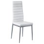 VEVOR Moderne eetkamerstoel (4 stuks) Elegante gestoffeerde leren stoel (draagvermogen 136 kg) voor eettafels, ruimtebesparende keukentafelstoel met dikke kussens en metalen poten, witte cafetariastoel