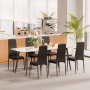 VEVOR Moderne eetkamerstoel (6 stuks) Elegante gestoffeerde leren stoel (draagvermogen 136 kg) voor eettafels, ruimtebesparende keukentafelstoel met dikke kussens en metalen poten, witte cafetariastoel