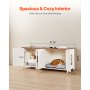 VEVOR Cat Litter Box Enclosure for Multi Cats, 47.2 in Hidden Litter Box Cabinet with 4 Doors & 2 Entries, Indoor Cat Washroom, Wooden Kitty House Furniture, Fit Most Litterboxes, Brown & White