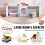VEVOR kattenbakbehuizing voor 2 katten, verborgen kattenbakmeubel met dubbele compartimenten, houten kattenbakkast, past op de meeste kattenbakken, 146 cm L x 46 cm B x 45 cm H, wit