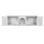VEVOR kattenbakbehuizing voor 2 katten, verborgen kattenbakmeubel met dubbele compartimenten, houten kattenbakkast, past op de meeste kattenbakken, 146 cm L x 46 cm B x 45 cm H, wit