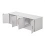 VEVOR kattenbakbehuizing voor 2 katten, verborgen kattenbakmeubel met dubbele compartimenten, houten kattenbakkast, past op de meeste kattenbakken, 146 cm L x 46 cm B x 45 cm H, wit