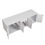 VEVOR kattenbakbehuizing voor 2 katten, verborgen kattenbakmeubel met dubbele compartimenten, houten kattenbakkast, past op de meeste kattenbakken, 146 cm L x 46 cm B x 45 cm H, wit