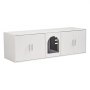 VEVOR kattenbakbehuizing voor 2 katten, verborgen kattenbakmeubel met dubbele compartimenten, houten kattenbakkast, past op de meeste kattenbakken, 146 cm L x 46 cm B x 45 cm H, wit