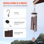 VEVOR Wind Chimes for Outside 1143 mm Aluminum Memorial Deep Tone Wind Chimes