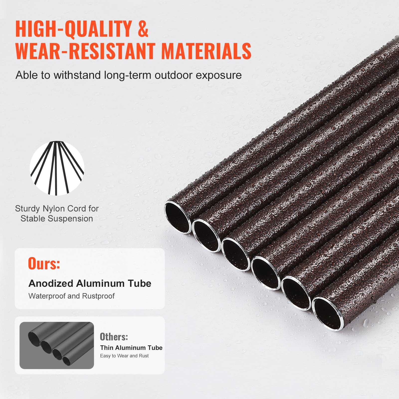 VEVOR Buitenwindgong, 45 inch diepe toon 6-buis windgong, unieke grote herdenkingswindgong ter ere van een jubileum, geweldige buitendecoratie voor uw terras, veranda, tuin en achtertuin, brons