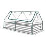 VEVOR Raised Garden Bed with Cover, 6 x 3 x 1 ft, Rectangular Galvanized Metal Planter Box Kit Outdoor, with PE Greenhouse Cover & Gloves, Rustproof Alu-Zinc, for Growing Flowers Vegetables, Silver