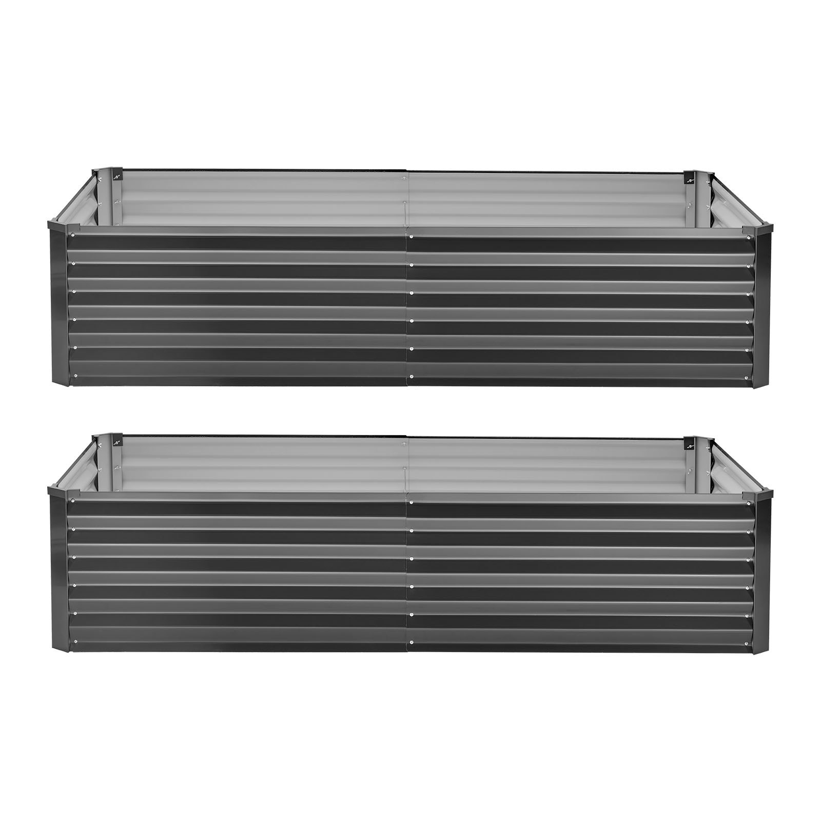 VEVOR Verhoogd tuinbed, Metaal, Set van 2, 203x102x46 cm, Rechthoekig tuinbed, Plantenbakset voor buiten, Groentebed met handschoenen, Bloembed, Plantbed, Plantenstel met slinger voor bloemen en groenten