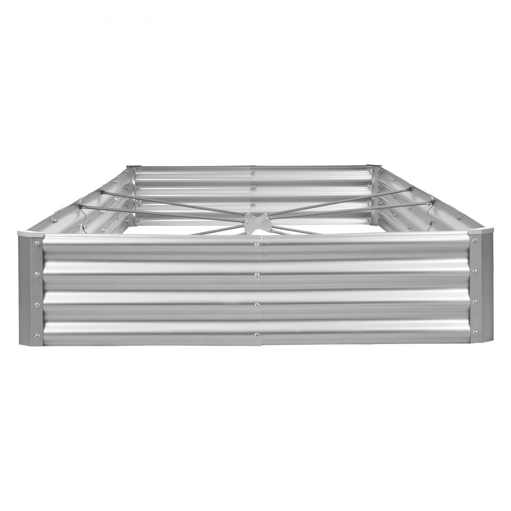 VEVOR Metal Raised Garden Bed, 12 x 4 x 1 ft Outdoor Galvalume Planter Garden Box, Open Bottom Design, Large Planter Raised Bed for Growing Vegetables, Flowers, and Succulents, Galvanized Color