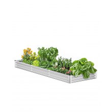 VEVOR verhoogde plantenbak metaal groentebed plantenbak 3605x1205x285mm zilver