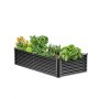 VEVOR Metal Raised Garden Bed, 6 x 3 x 1.5 ft Outdoor Galvanized Planter Box, with Open Bottom, Large Planter Raised Bed for Gardening Vegetables, Flowers, Herbs, and Succulent Plants, Dark Gray