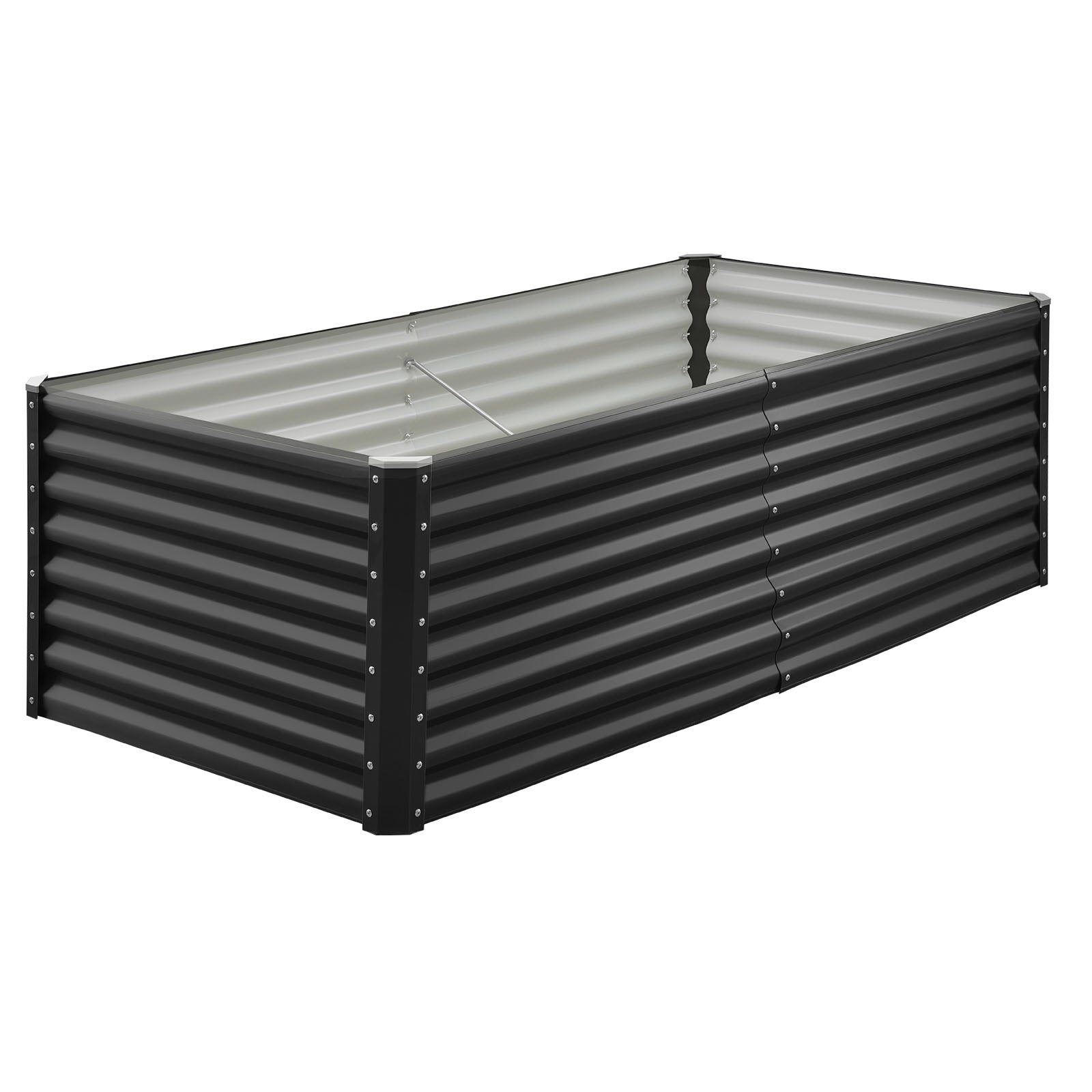 VEVOR Metal Raised Garden Bed, 6 x 3 x 2 ft Outdoor Galvanized Planter Garden Box, Open Bottom Design, Large Planter Raised Bed for Growing Vegetables, Flowers, Herbs, and Succulents, Dark Gray