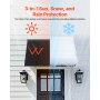 VEVOR Fixed Metal Awning 44 x 24 in, Window Awning Door Canopy, Stable Triangle Steel Frame Awnings for Doors Exterior Rain, and Snow Sunlight Protection for Door Entrance, Windows, Porches, Balconies