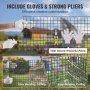 VEVOR volièredraad 24" x 12" tuinhek 1,06 mm gaasomheining op rol met vinyl gecoate draadomheining voor kippenhokbarrières, konijnen- en slangenhekken, pluimveestallen