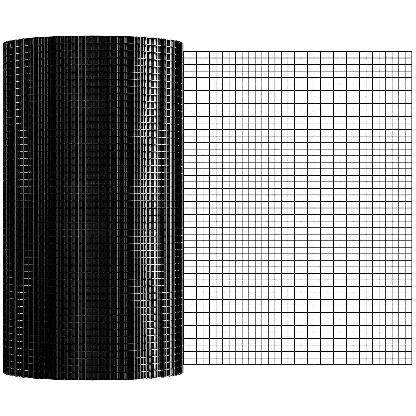 VEVOR Volièredraad 61 x 3048 cm, Tuinhek, 1,06 mm gaashekwerkrol, Vinyl gecoat gaashekwerk voor kippenhokken, Konijnen- en slangenomheining, Pluimveeverblijf