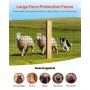 VEVOR Farm Fence,  122cm x 15.2m, 2 x 4 in Mesh 14 Gauge Galvanized Steel Wire Fencing for Cattle, Hog & Sheep , Heavy Duty Vinyl Coated Livestock Fence for Animal Enclosures, Cage Wire, Garden Fences