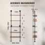 VEVOR Industriële pijpenplank, 5-laags, 61 x 25 cm, zwevende rustieke houten wandplanken, beugel, displayplank, boekenplank, opbergrek, houder voor diverse spullen voor keuken, slaapkamer, badkamer, woonkamer, zwart