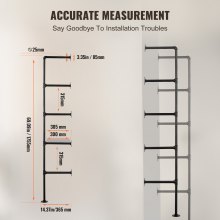 VEVOR 2x Plankbuizen Zwevende Plank Industriële Pijpplank Wandplank 5 Niveaus 30cm