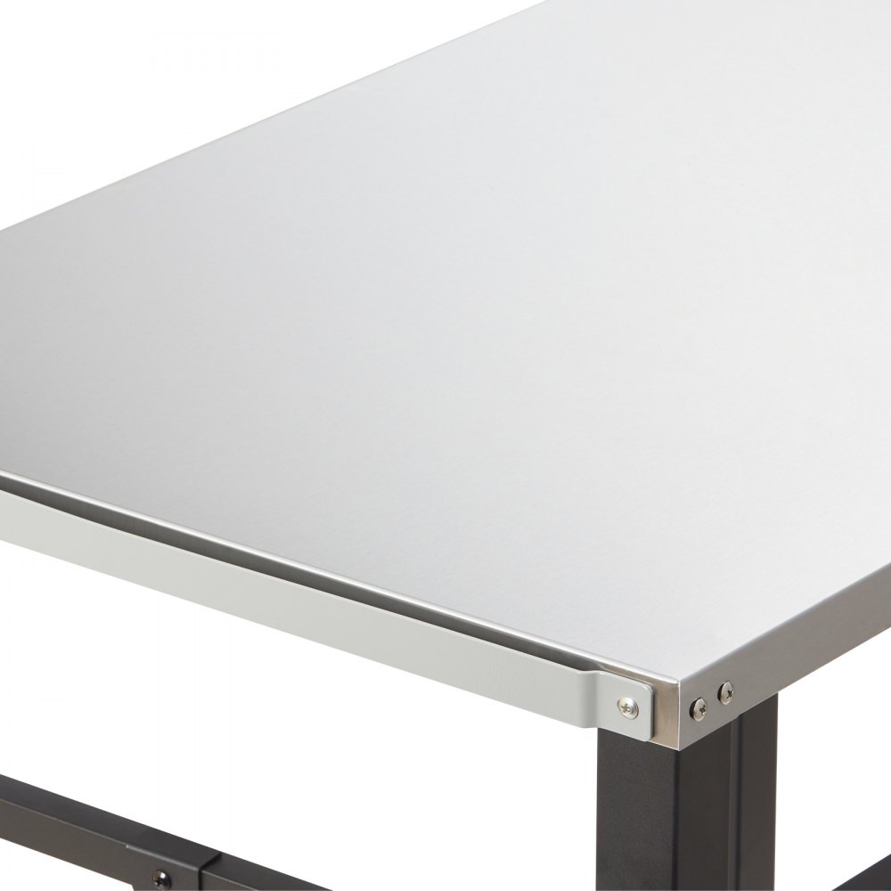 VEVOR Serveerwagen Keukentrolley 100 x 64 x 83,5 cm Buitengrill Eetwagen met Dubbele Plank, Verplaatsbare Grilltafel voor Voedselbereiding, Multifunctioneel Tafelblad Gemaakt van Roestvrij Staal