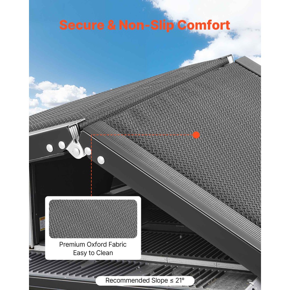 VEVOR Dog Ramp for Cars, 160 x 43.2 cm, Folding Pet Ramps for Medium & Large Dogs up to 113 kg, Pet Stair Ramp with Non-Slip Oxford Fabric Surface, Portable Outdoor Dog Car Ramps for SUV & Truck