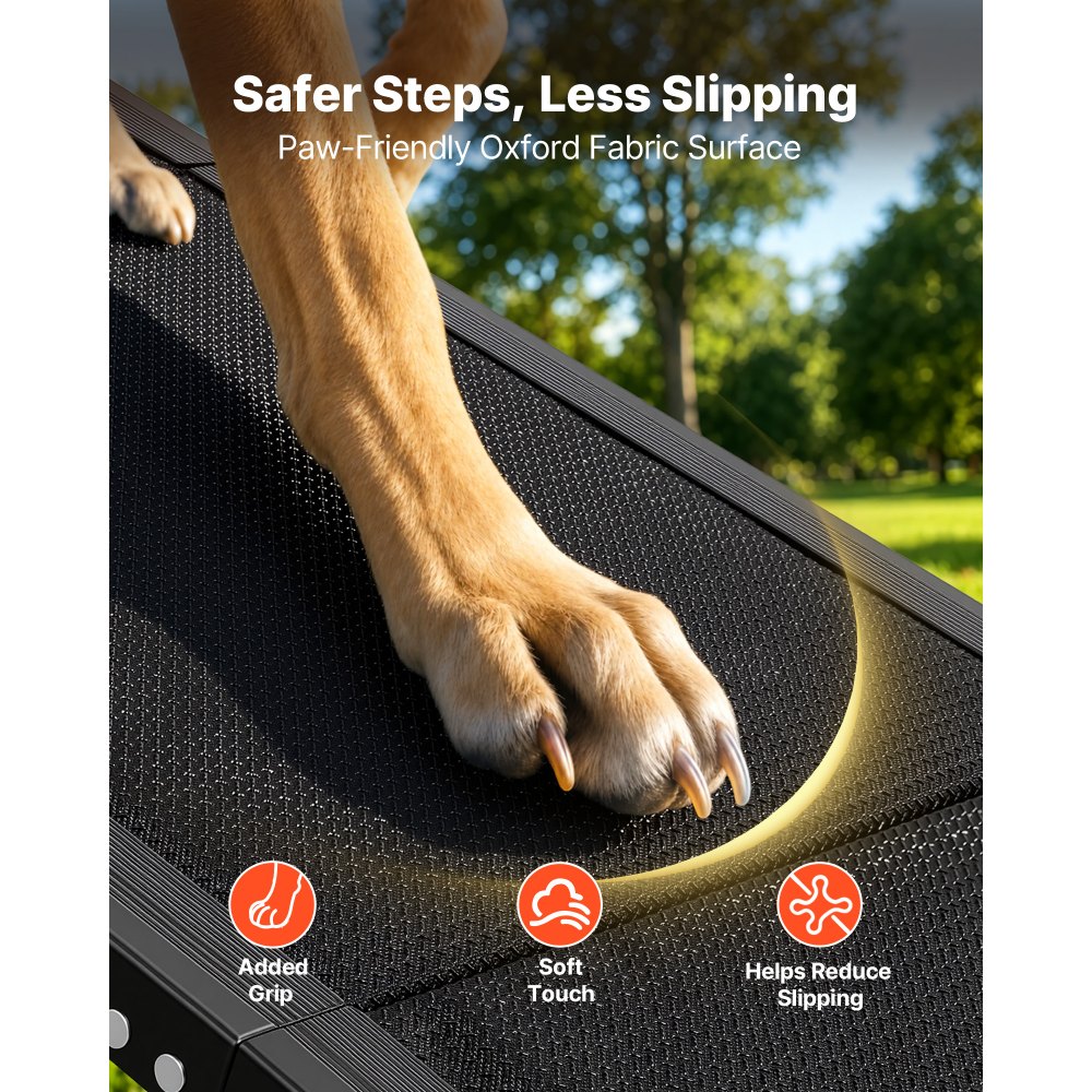 VEVOR Hondenhelling, 160 x 43,2 cm, Opvouwbare hondenoprijplaten voor middelgrote en grote honden tot 113 kg, Hondentrap met antislip Oxford-stofoppervlak, Draagbare instaphulp voor SUV's en vrachtwagens