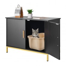 VEVOR Kattenkast, 700x450x545 mm, Kattenbak met metalen poten en handvat, Kattenbakkast, Kattenhuis geschikt voor de meeste kattenbakken, voor slaapkamer en woonkamer, Zwart