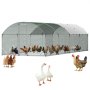 VEVOR Large Metal Chicken Coop, 2.7x7.6x2 m, Walk-in Chicken Run House with Waterproof Cover & Sturdy Frame, Dome Roof Poultry Cage Duck Pen for Rabbit Hen Goose Outdoor Backyard Farm Use