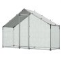 VEVOR Large Metal Chicken Coop, 3 x 1 x 2 m, Walk-in Chicken Run House with Waterproof Cover & Sturdy Frame, Spire Roof Poultry Cage Duck Pen for Rabbit Hen Goose Outdoor Backyard Farm Use