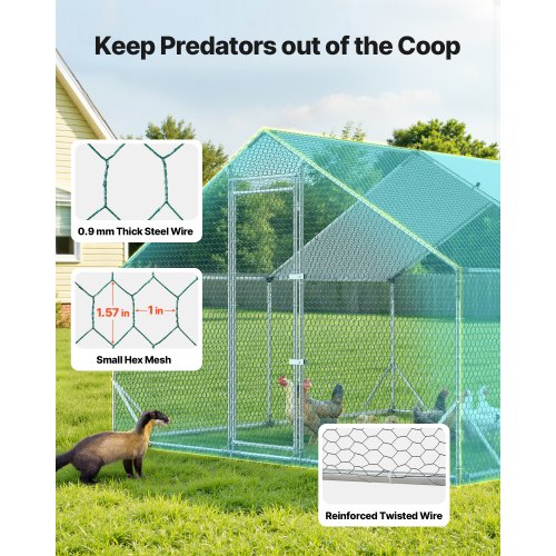 Redkid Metalen buitenverblijf, kippenhok, 3 x 4 x 2 m, met waterdichte