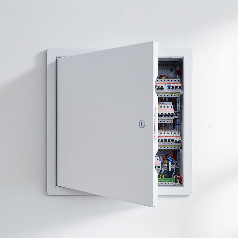 VEVOR inspectieluik voor gipsplaatconstructies, 337 x 337 mm, gegalvaniseerde stalen inspectiedeur met sleufslot, onderhoudsluik voor plafondmontage (sanitair & elektra), installatieafmetingen 315 x 315 mm.